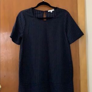 Pleione Navy Blue Striped Dress